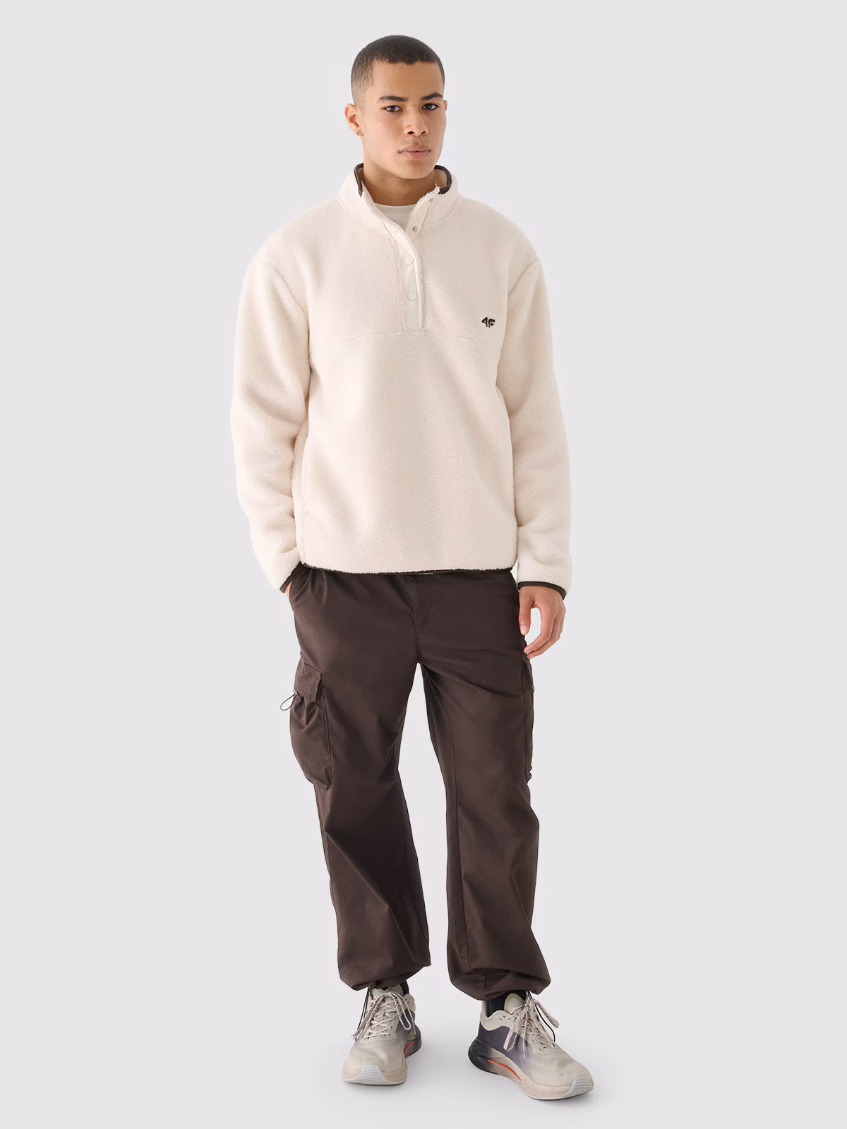 Polar sherpa ze stójką regular męski - biały