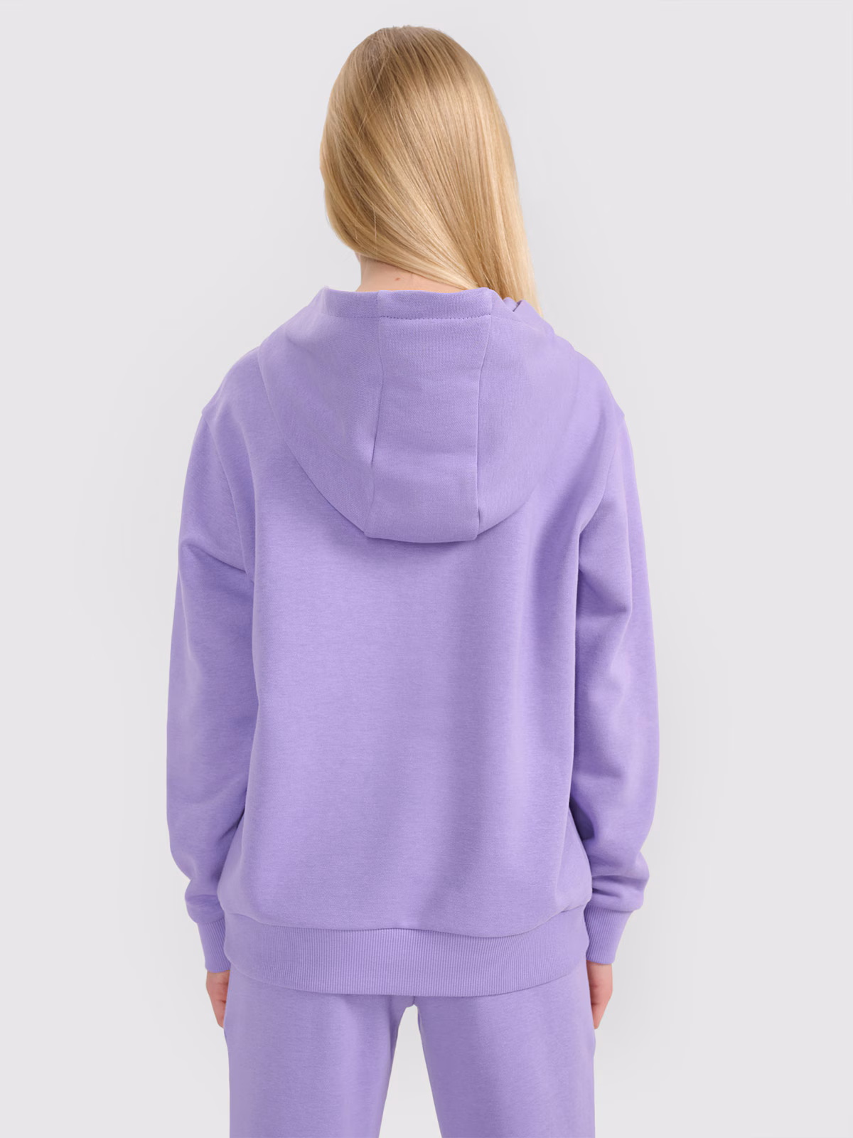 Bluza dresowa nierozpinana z kapturem dziewczęca - różowa