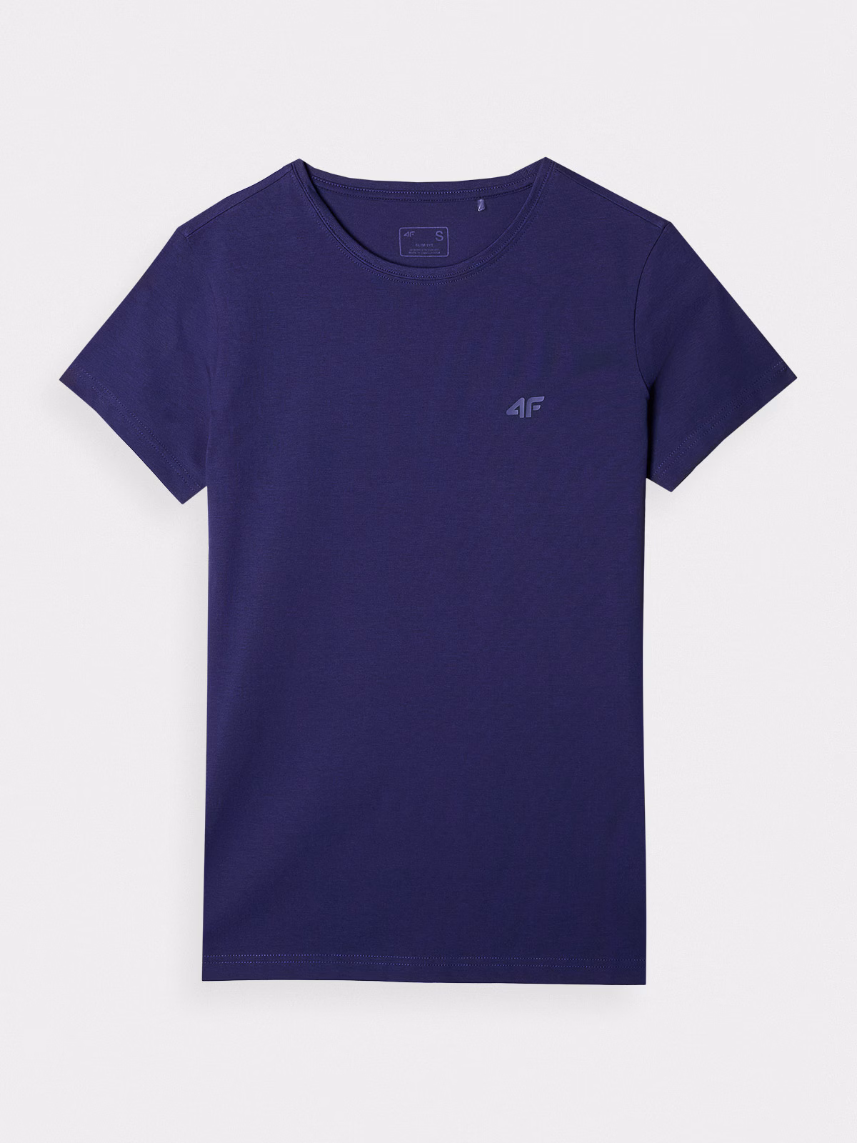 T-shirt slim gładki damski - różowy