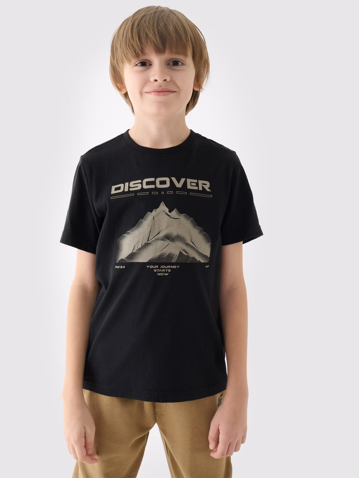 T-shirt z nadrukiem chłopięcy - żółty