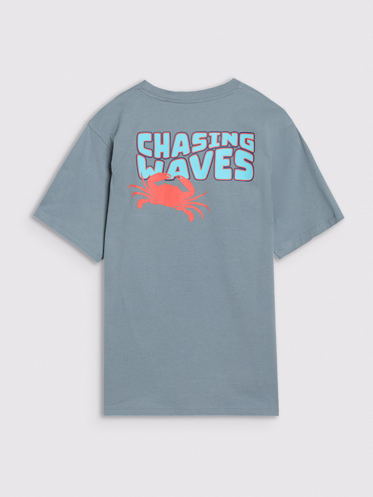 T-shirt oversize z nadrukiem chłopięcy - turkusowy