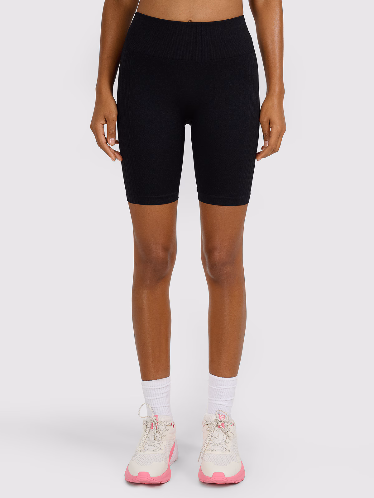 Legginsy kolarki treningowe bezszwowe damskie - czarne