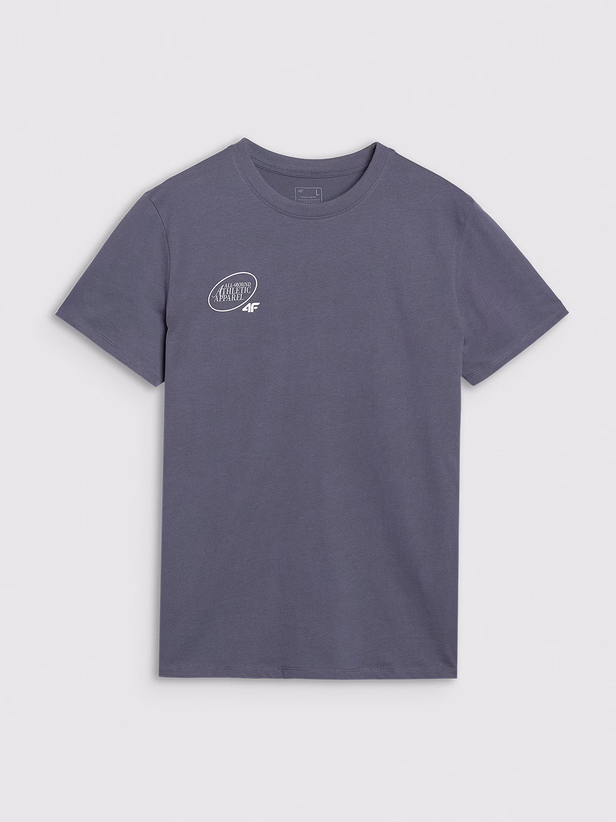 T-shirt regular z nadrukiem męski - granatowy