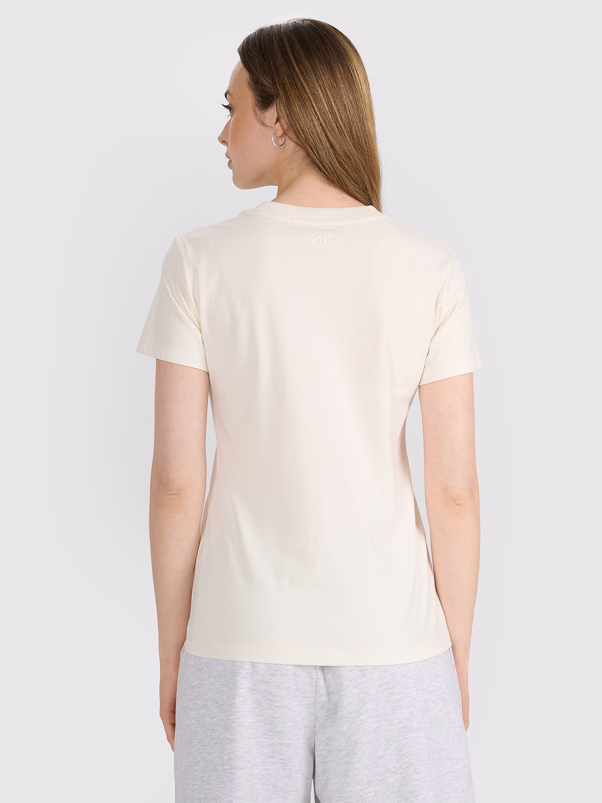 T-shirt regular z nadrukiem damski - biały