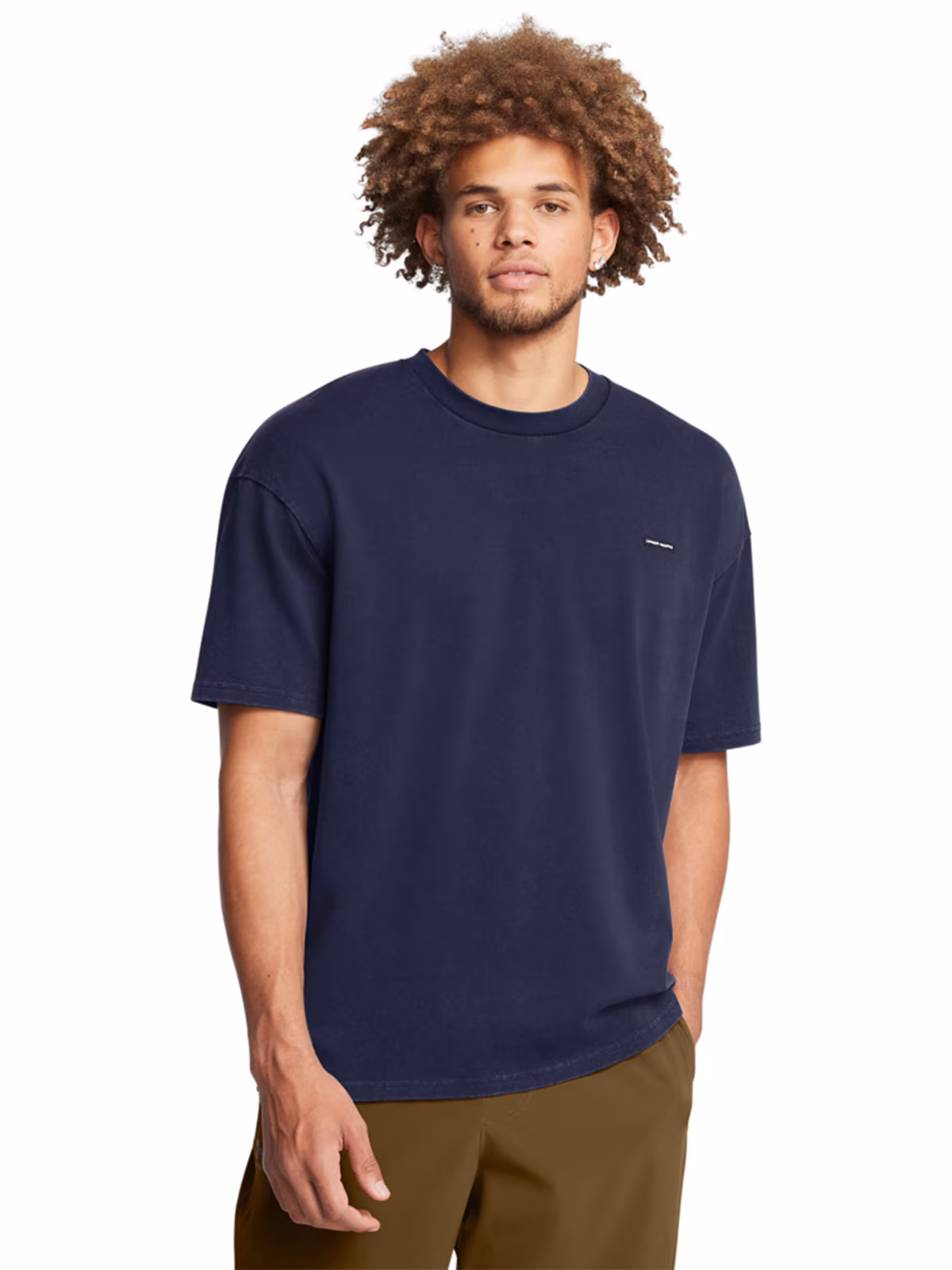 T-shirt męski Under Armour UA M Hw Os Logo Wash Ss - granatowy