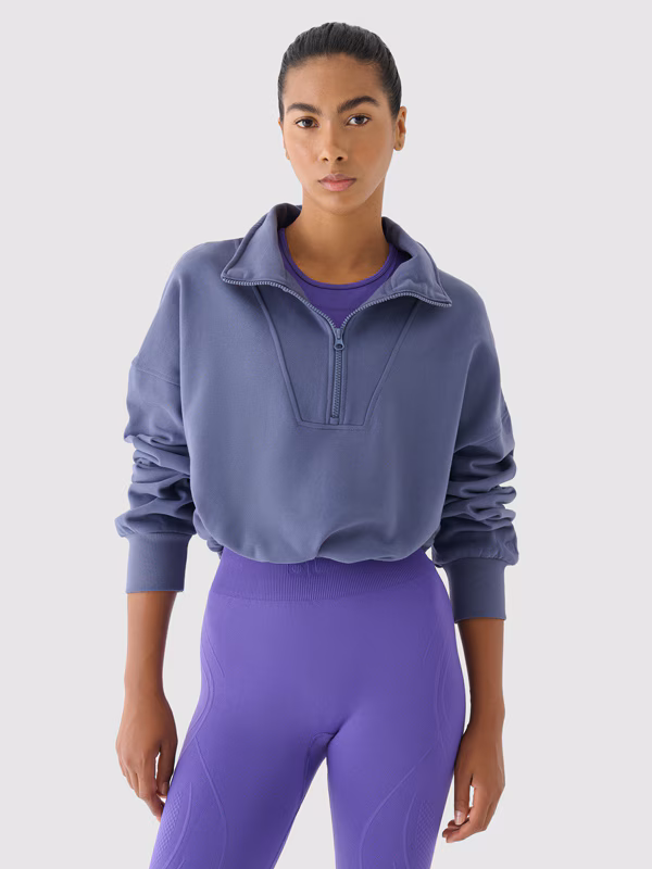 Bluza dresowa bez kaptura damska 4F x Anna Lewandowska - fioletowa