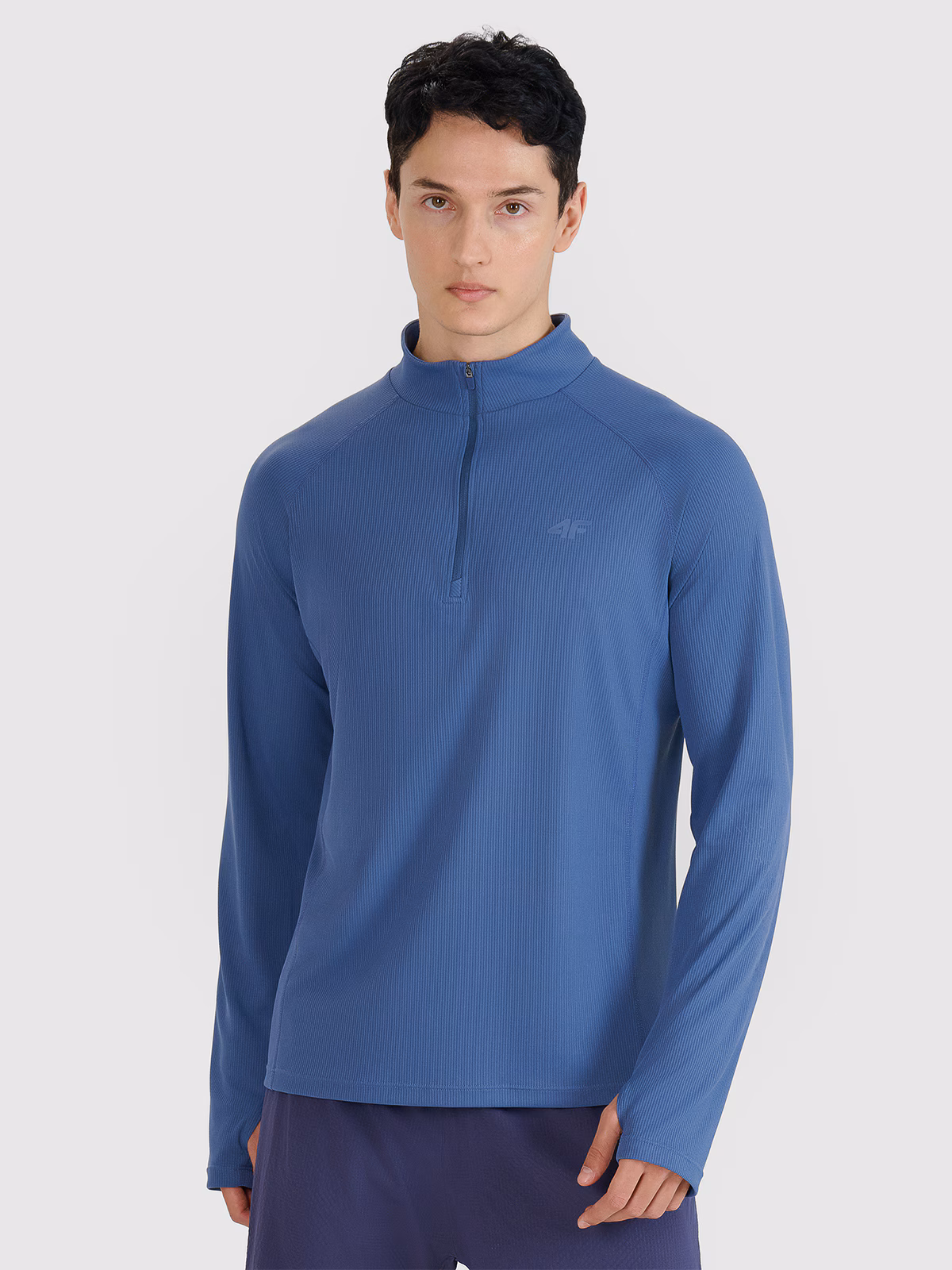 Longsleeve do biegania w terenie szybkoschnący męski - granatowy