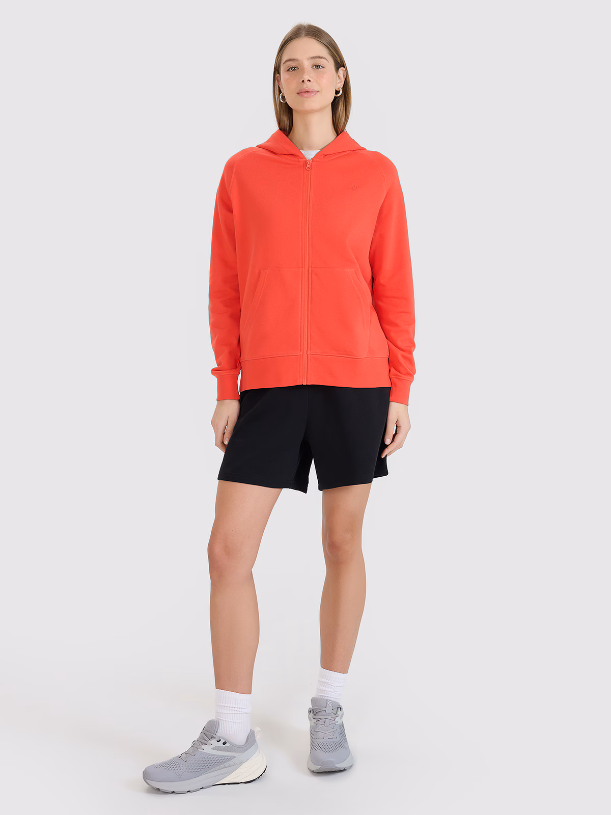 Bluza dresowa rozpinana z kapturem damska - granatowa