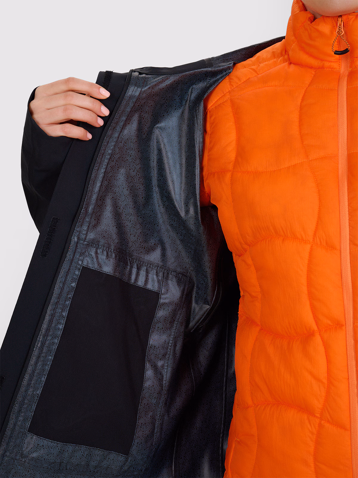 Kurtka trekkingowa membrana 15000 damska - pomarańczowa