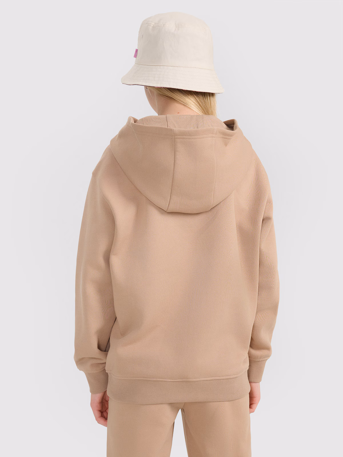 Bluza dresowa nierozpinana z kapturem dziewczęca - fioletowa