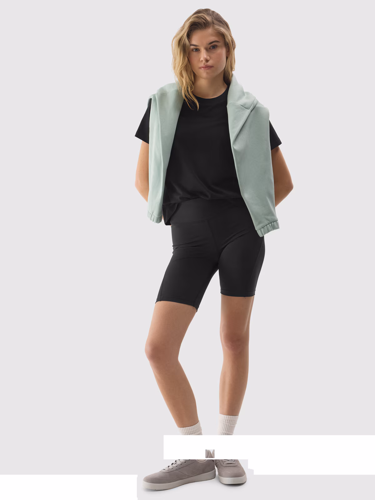 T-shirt gładki z bawełną organiczną damski - beżowy