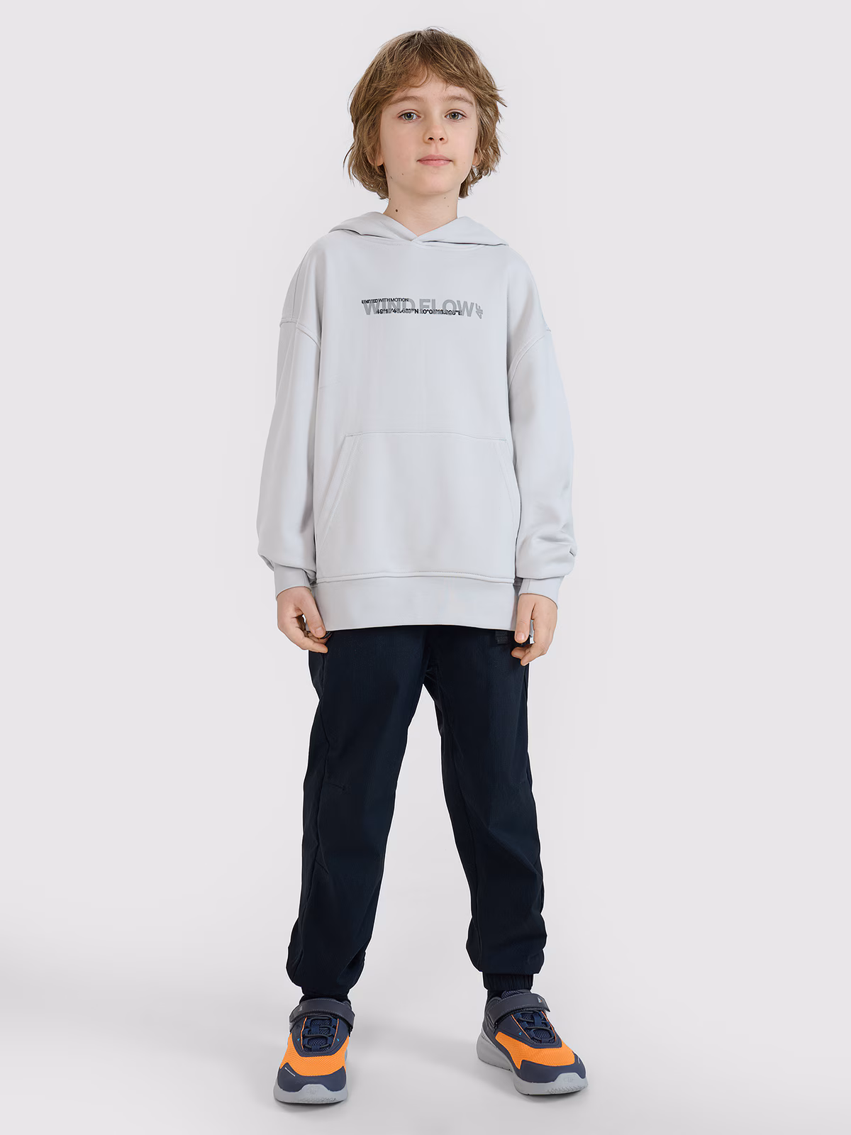 Bluza dresowa nierozpinana z kapturem chłopięca - szara