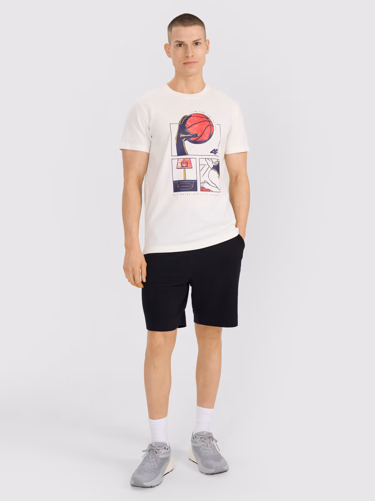 T-shirt oversize z nadrukiem męski - czarny