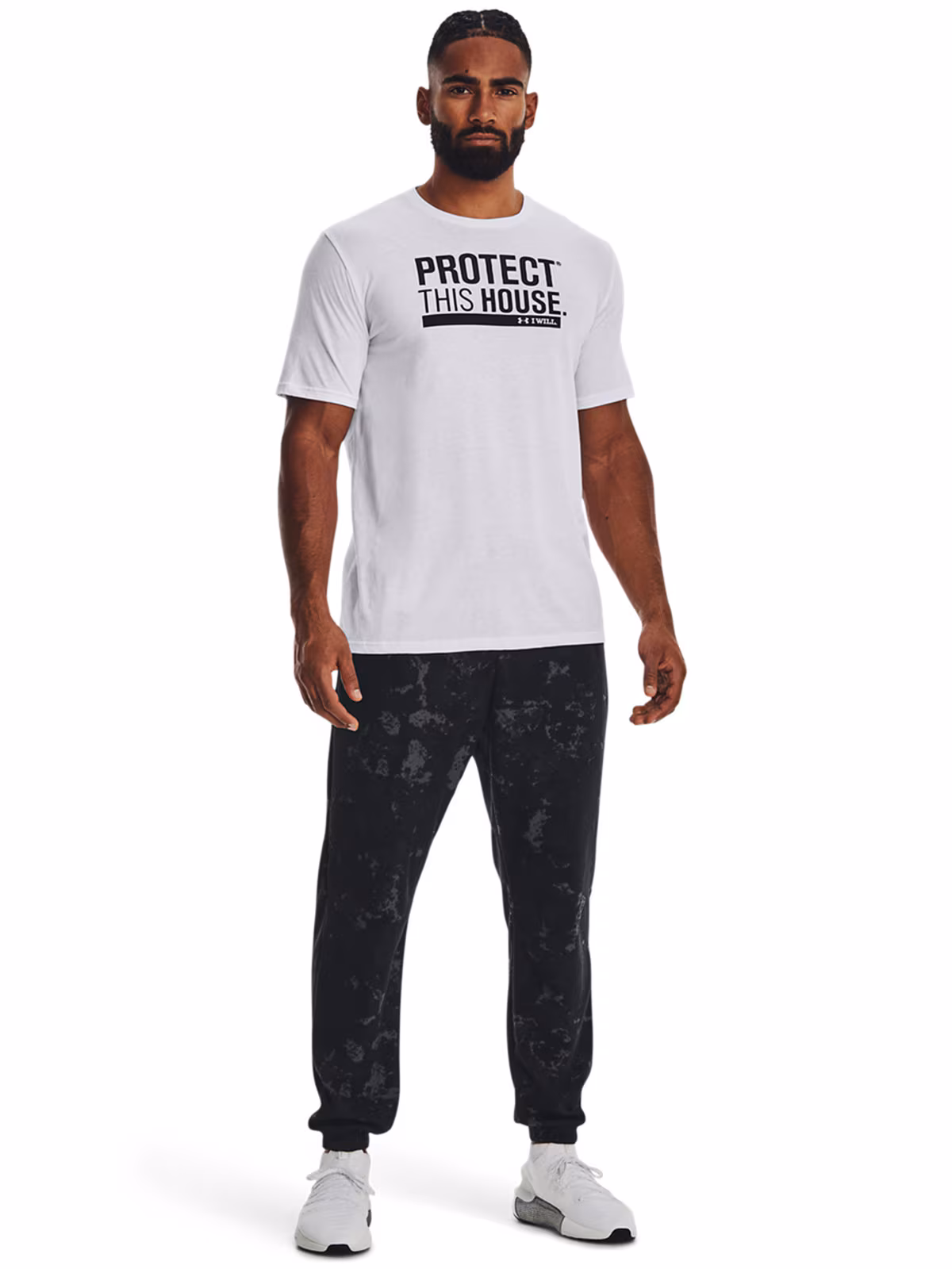 T-shirt męski Under Armour UA PROTECT THIS HOUSE SS - biały