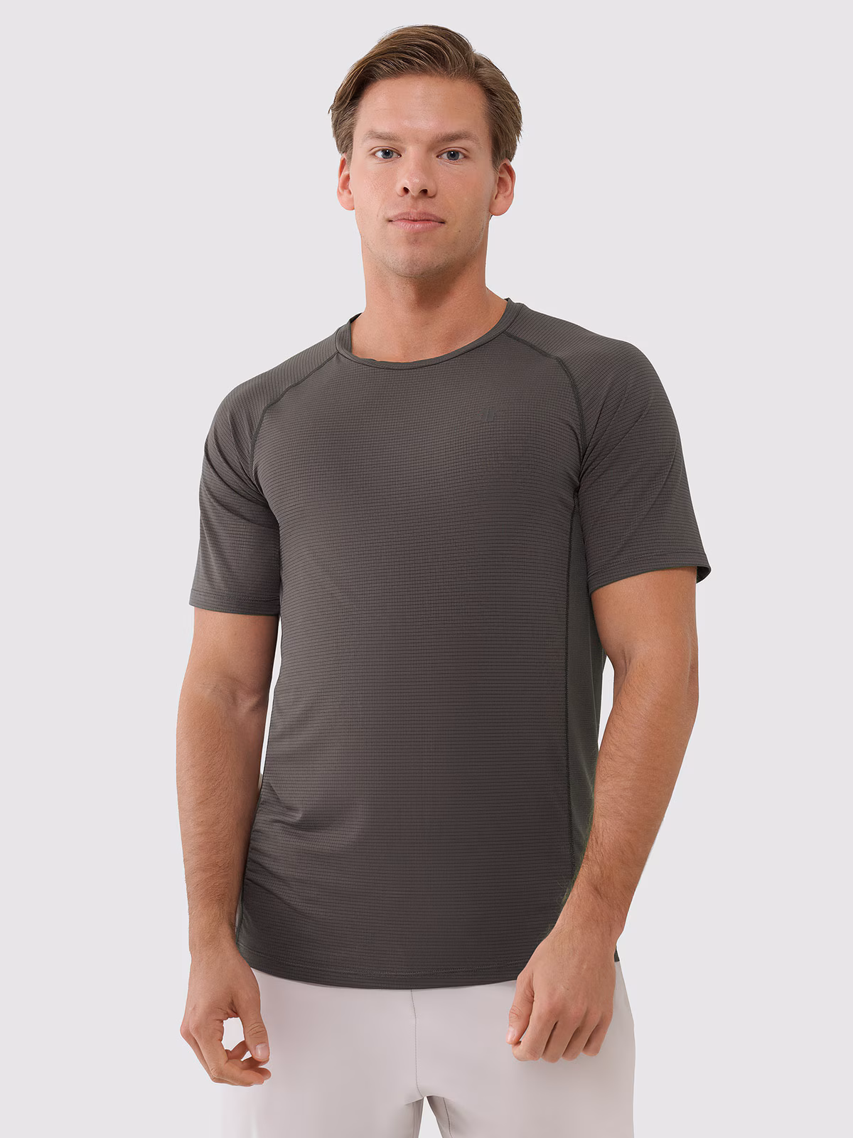 Koszulka treningowa szybkoschnąca męska - beżowa