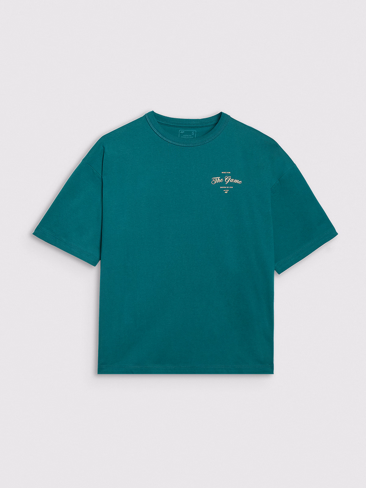 T-shirt oversize z nadrukiem damski - fioletowy