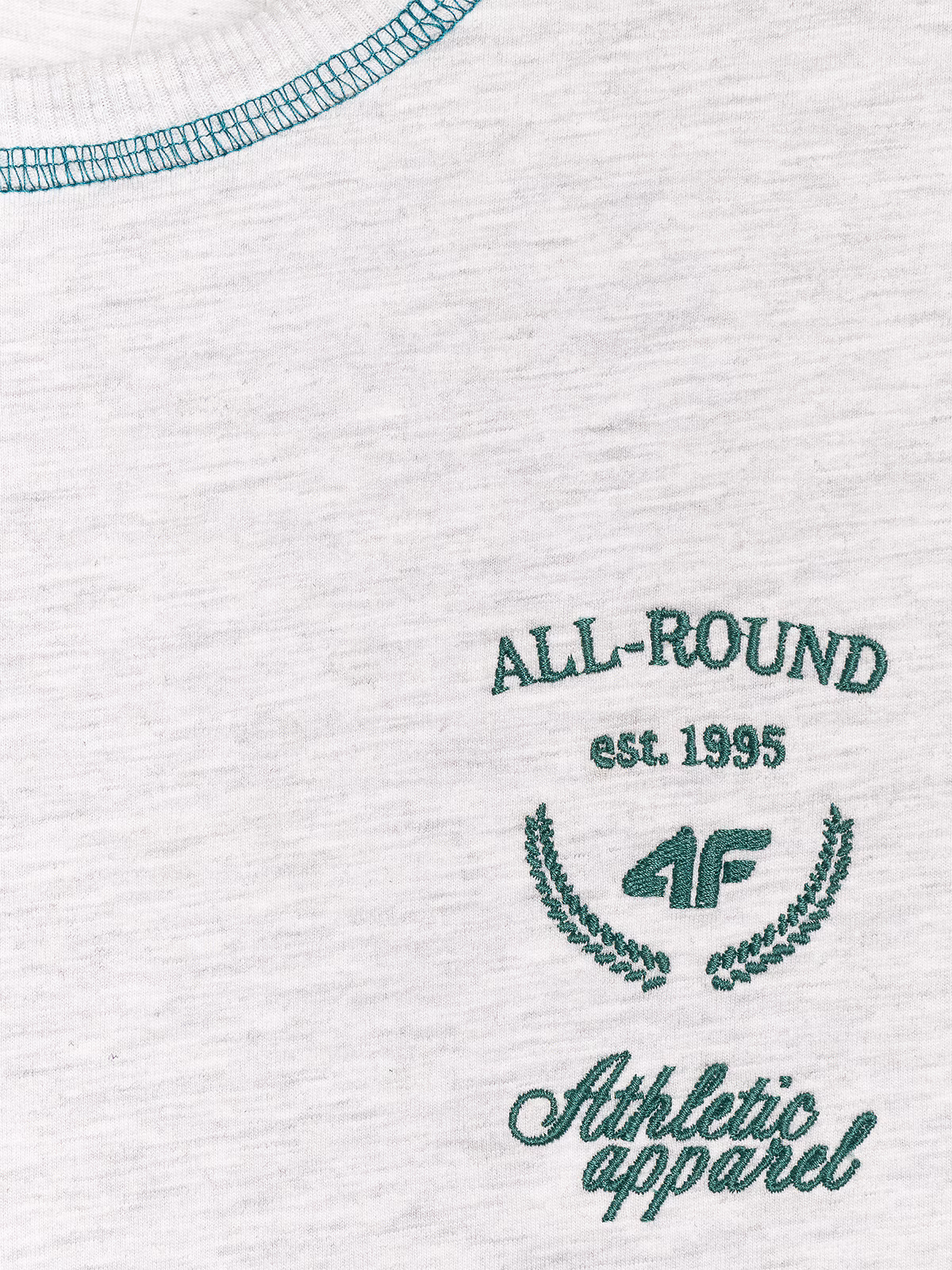 T-shirt oversize z nadrukiem damski - szary