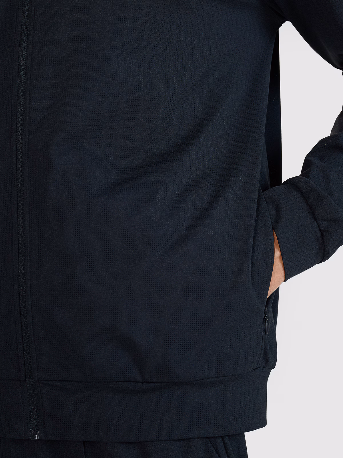 Bluza treningowa rozpinana bez kaptura męska - czarna