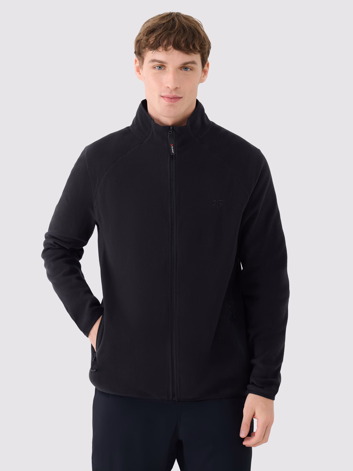 Polar ze stójką trekkingowy męski - czarny