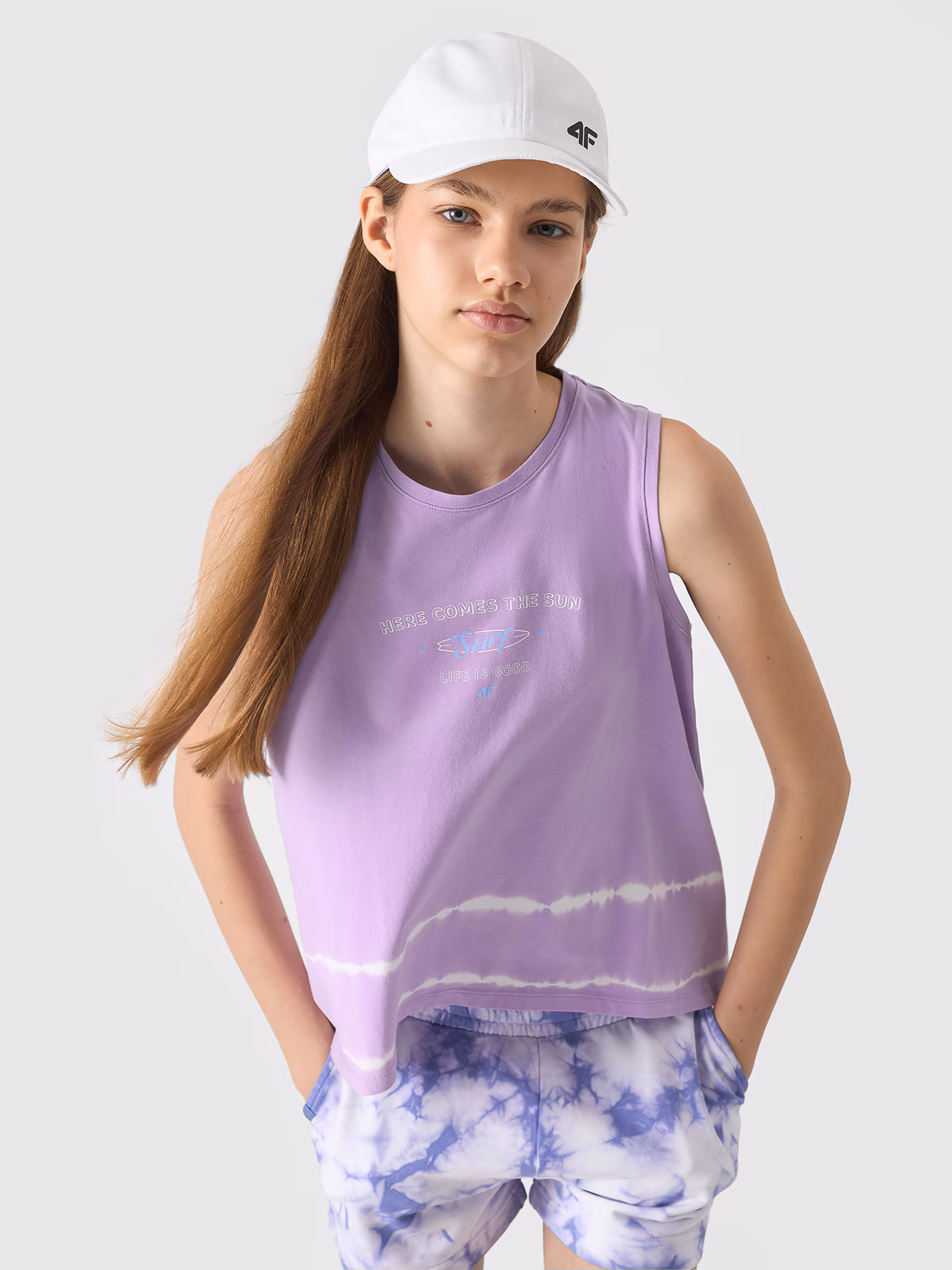 Top z nadrukiem dziewczęcy - fioletowy