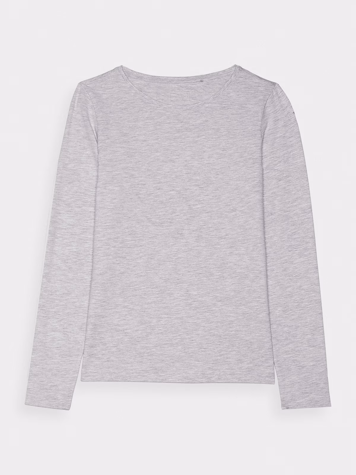 Longsleeve slim gładki damski - czarny