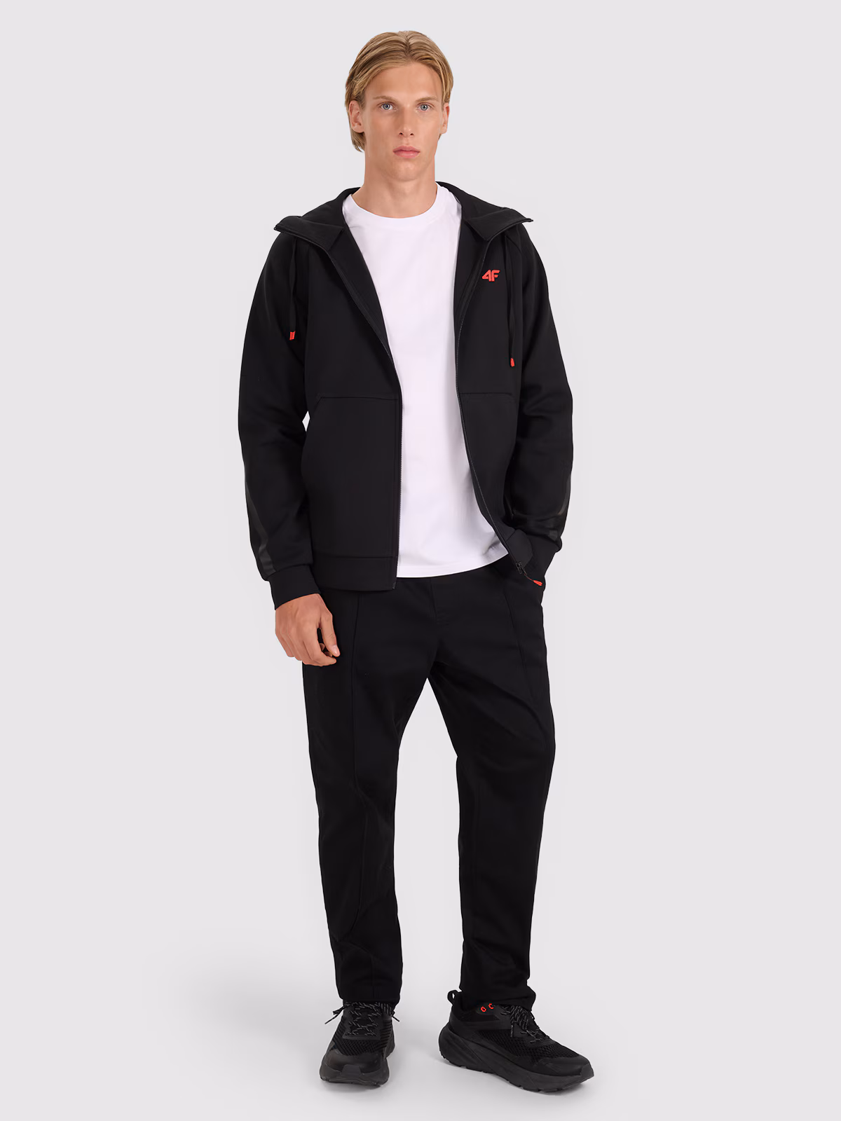 Spodnie casual z przeszytym kantem męskie - czarne