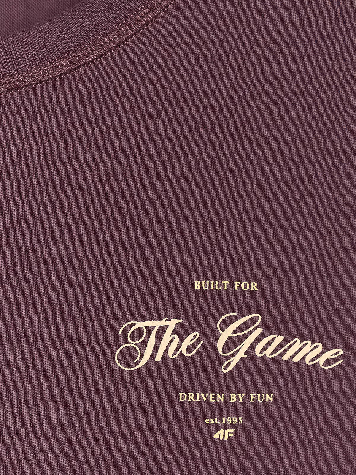 T-shirt oversize z nadrukiem damski - fioletowy