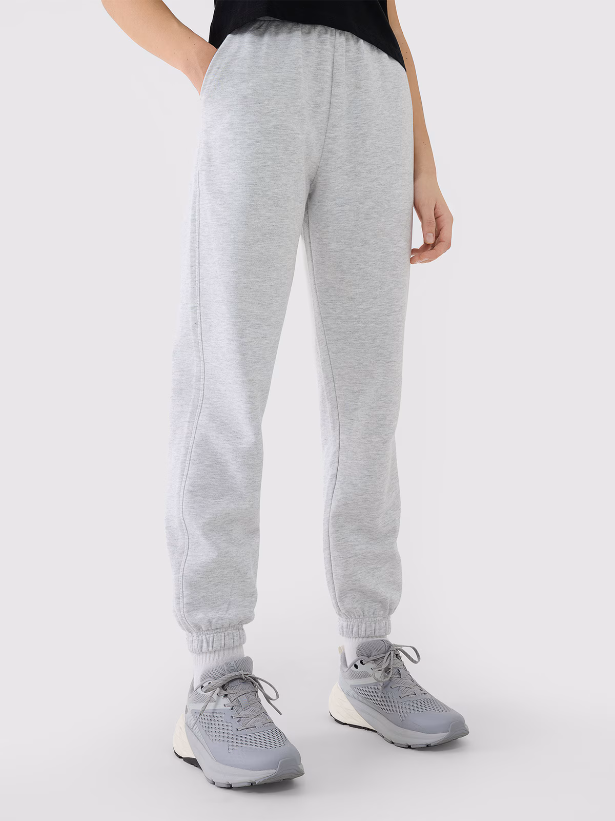 Spodnie dresowe joggery damskie - szare