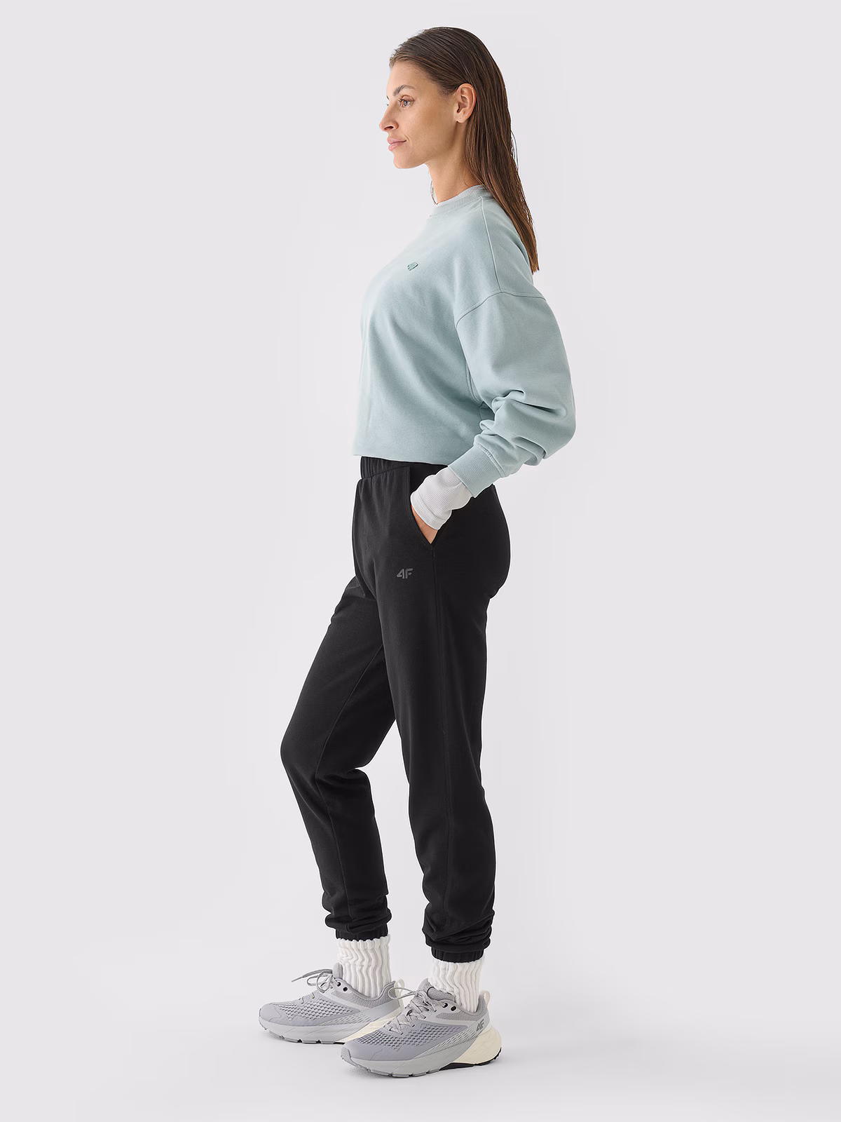 Spodnie dresowe joggery damskie - niebieskie