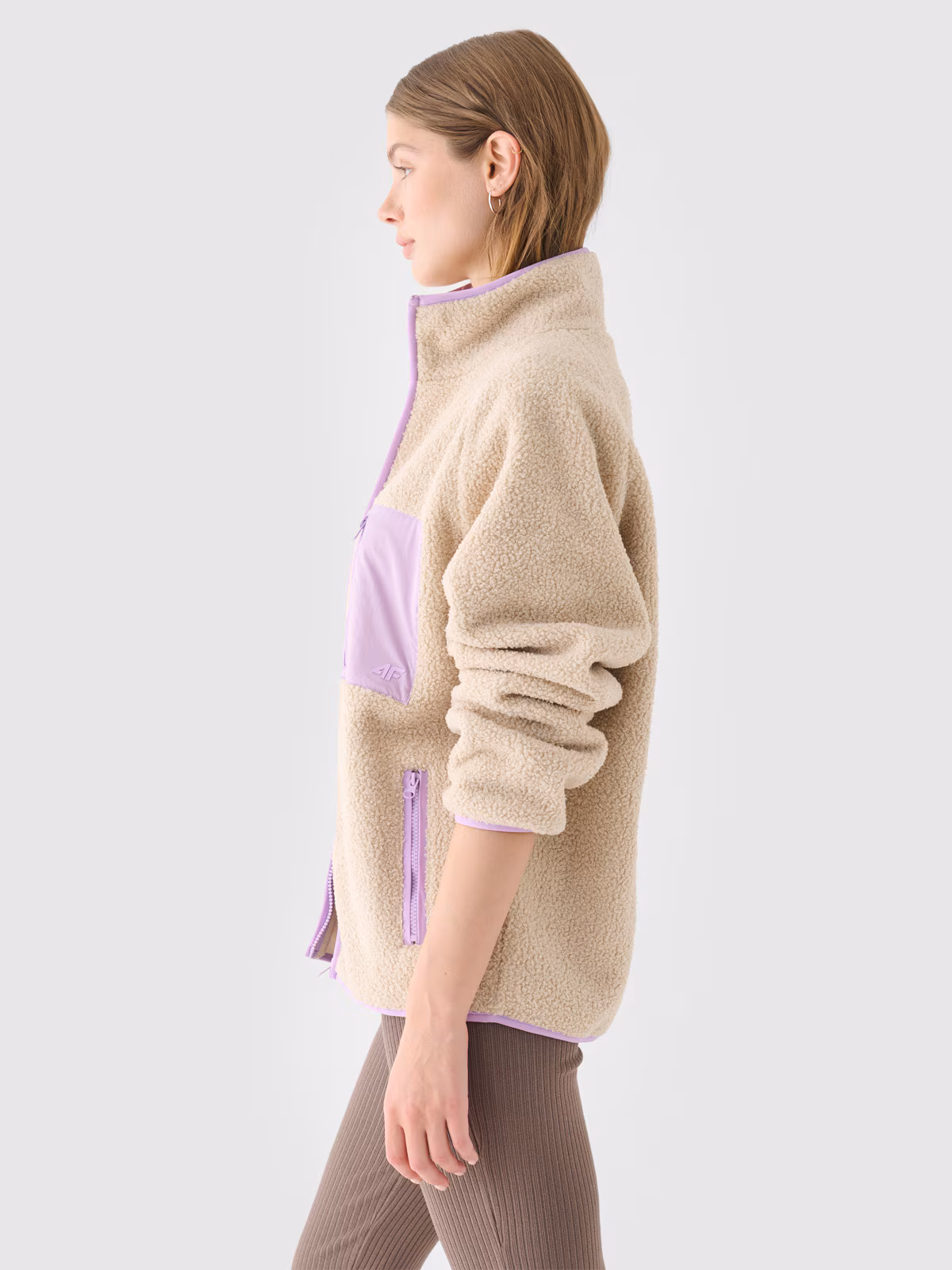 Polar sherpa ze stójką damski - beżowy