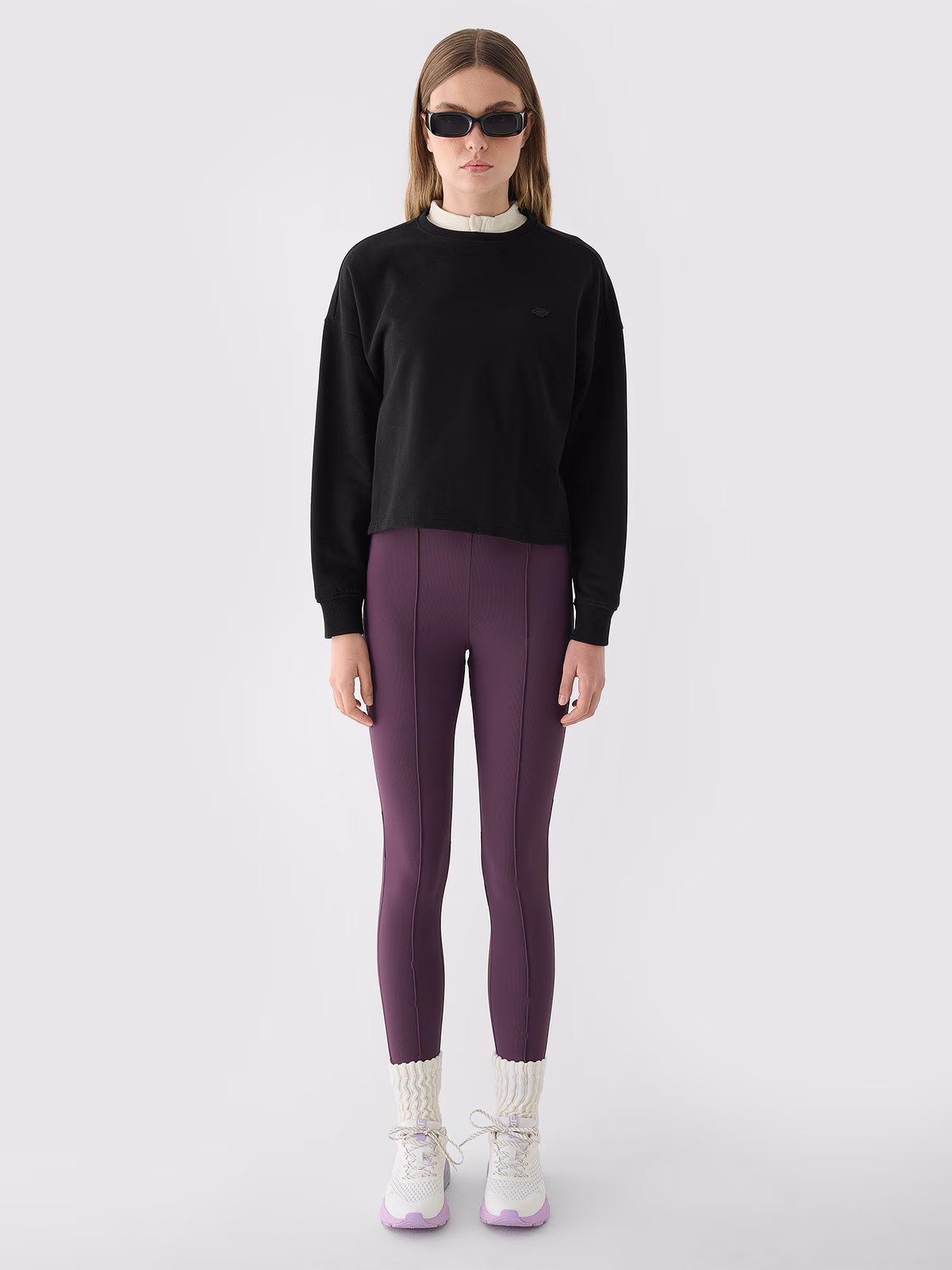 Bluza dresowa nierozpinana bez kaptura damska - różowa