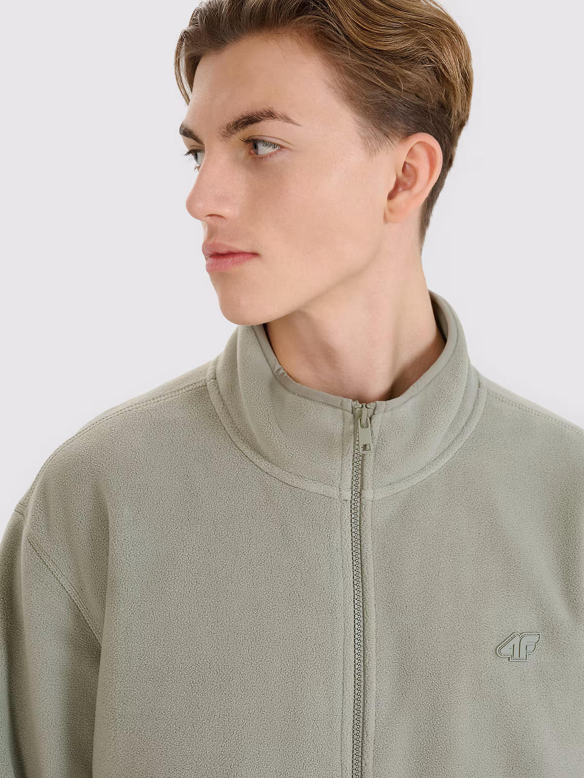 Polar regular ze stójką męski - oliwkowy