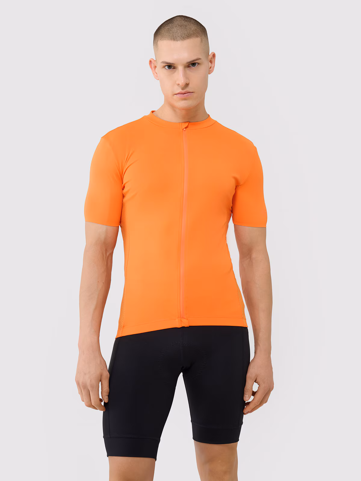 Koszulka rowerowa rozpinana męska - pomarańczowa