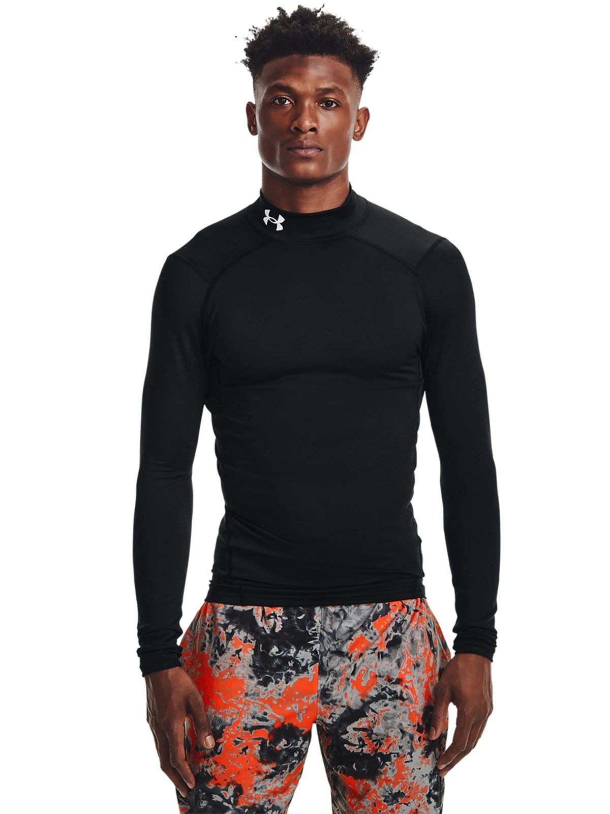 Longsleeve treningowy męski Under Armour UA Cg Armour Comp Mock - czarny