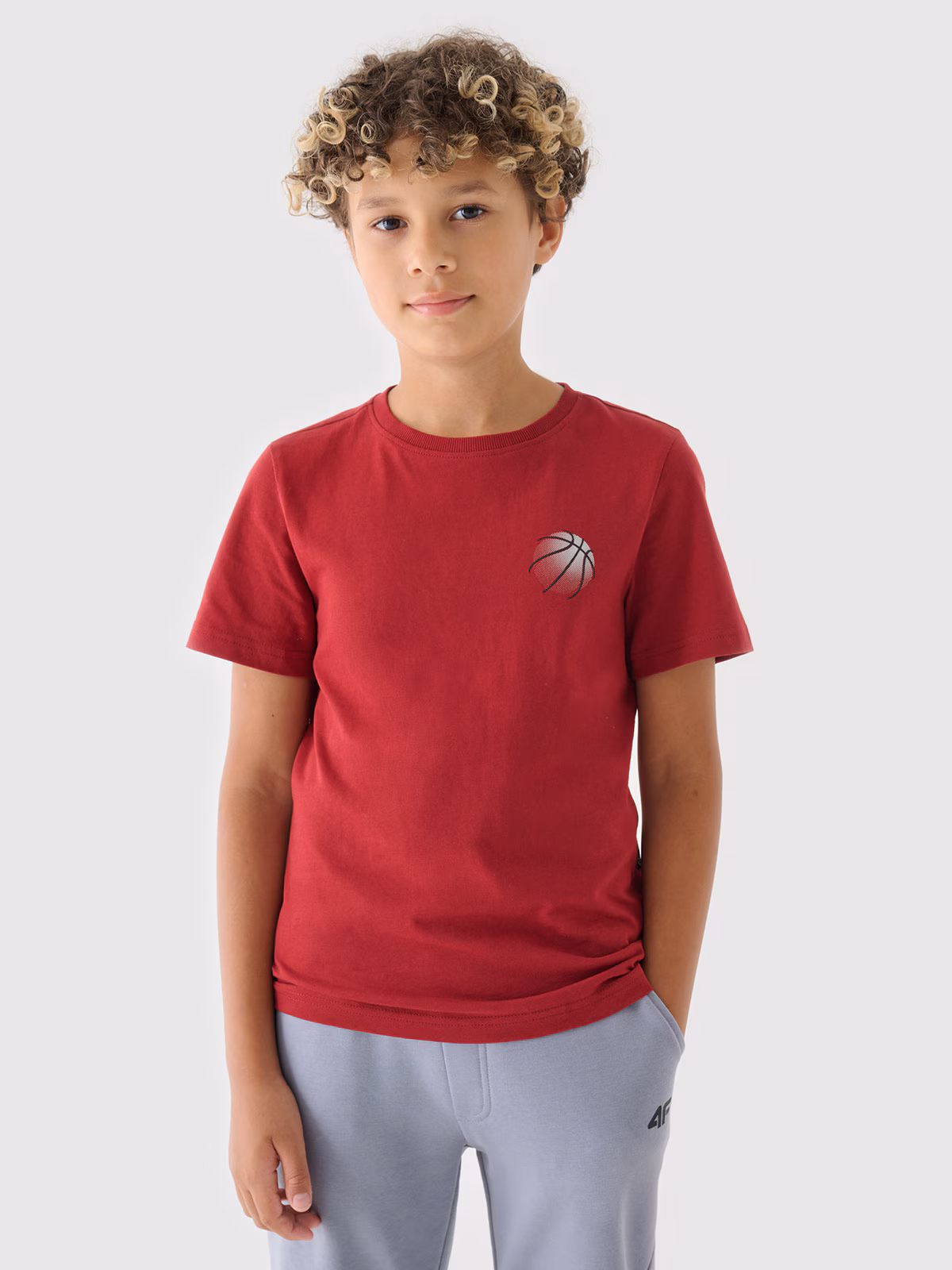 T-shirt z nadrukiem chłopięcy - czerwony