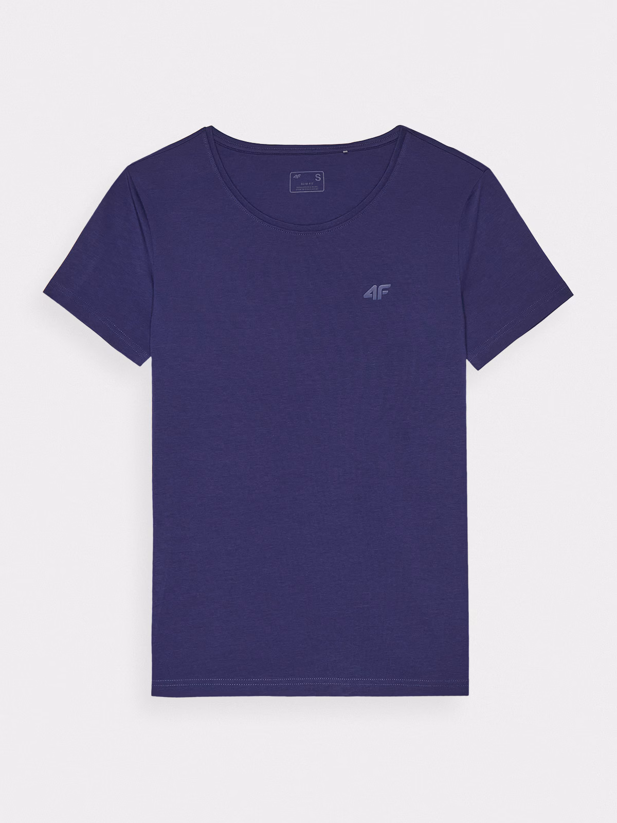 T-shirt slim gładki damski - czerwony