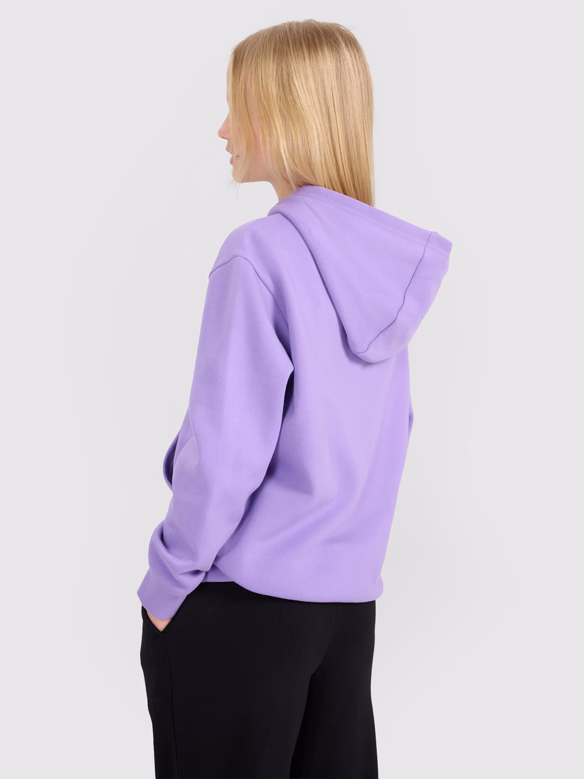 Bluza dresowa nierozpinana z kapturem dziewczęca - fioletowa