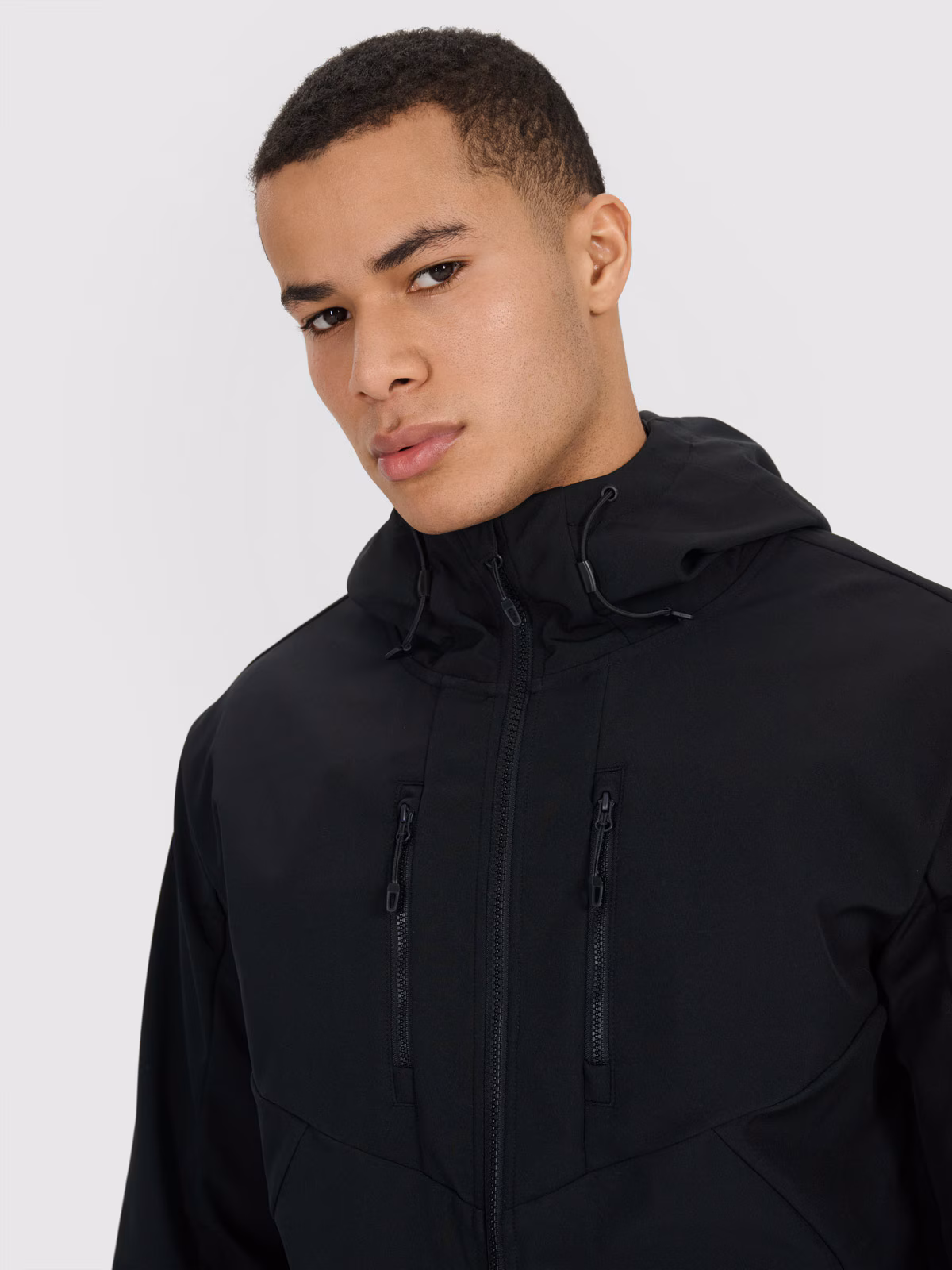 Kurtka softshell wiatroodporna membrana 8000 męska - czarna