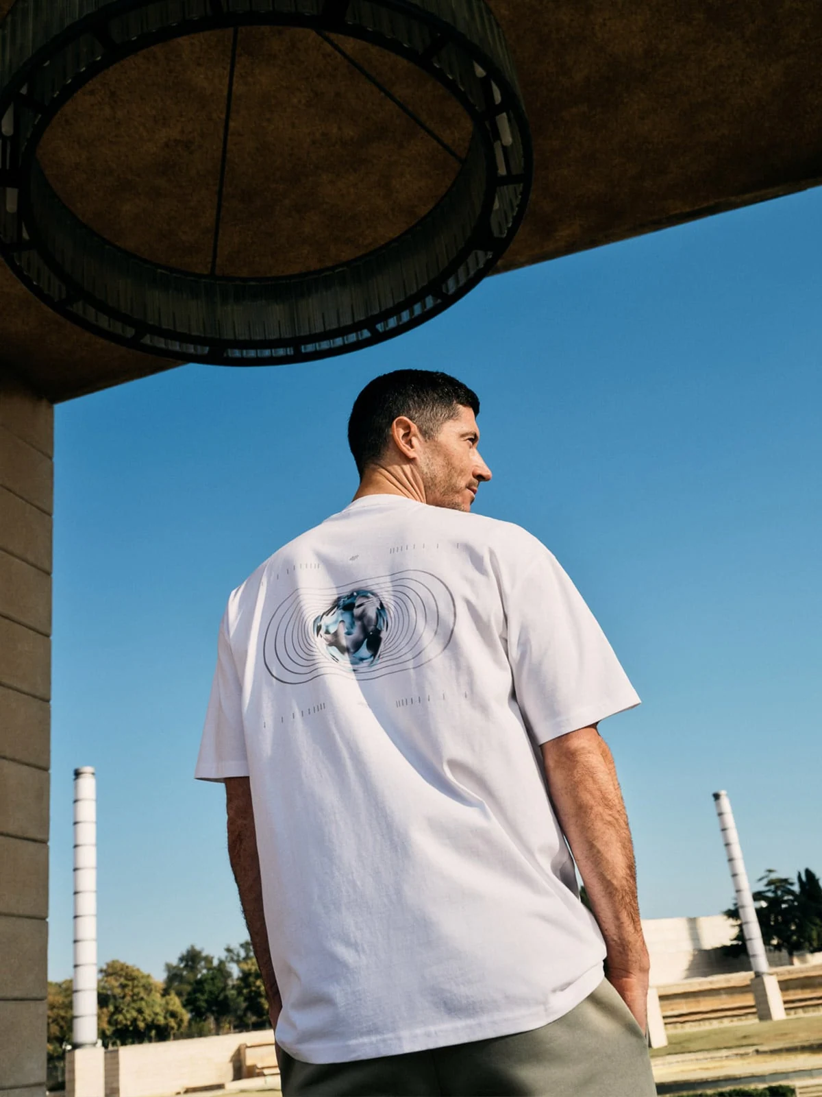 T-shirt oversize z bawełny organicznej męski 4F x Robert Lewandowski