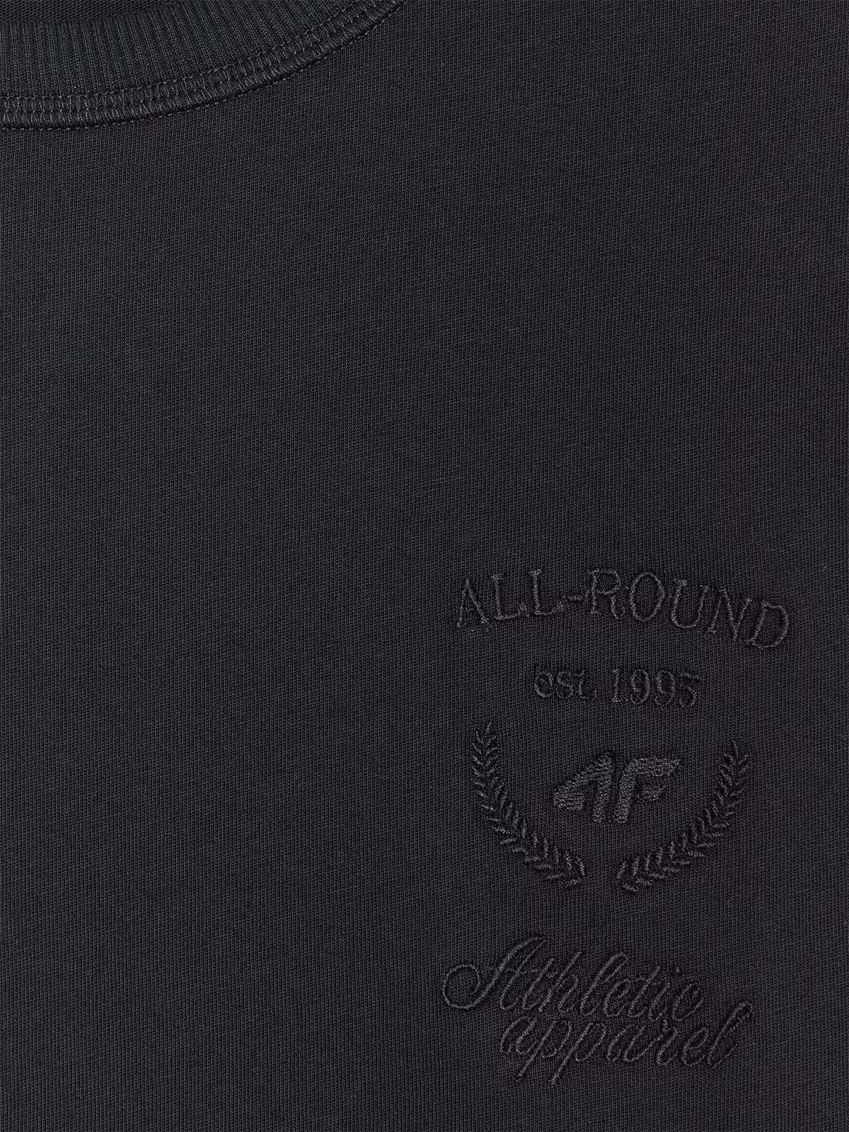 T-shirt oversize z nadrukiem damski - szary