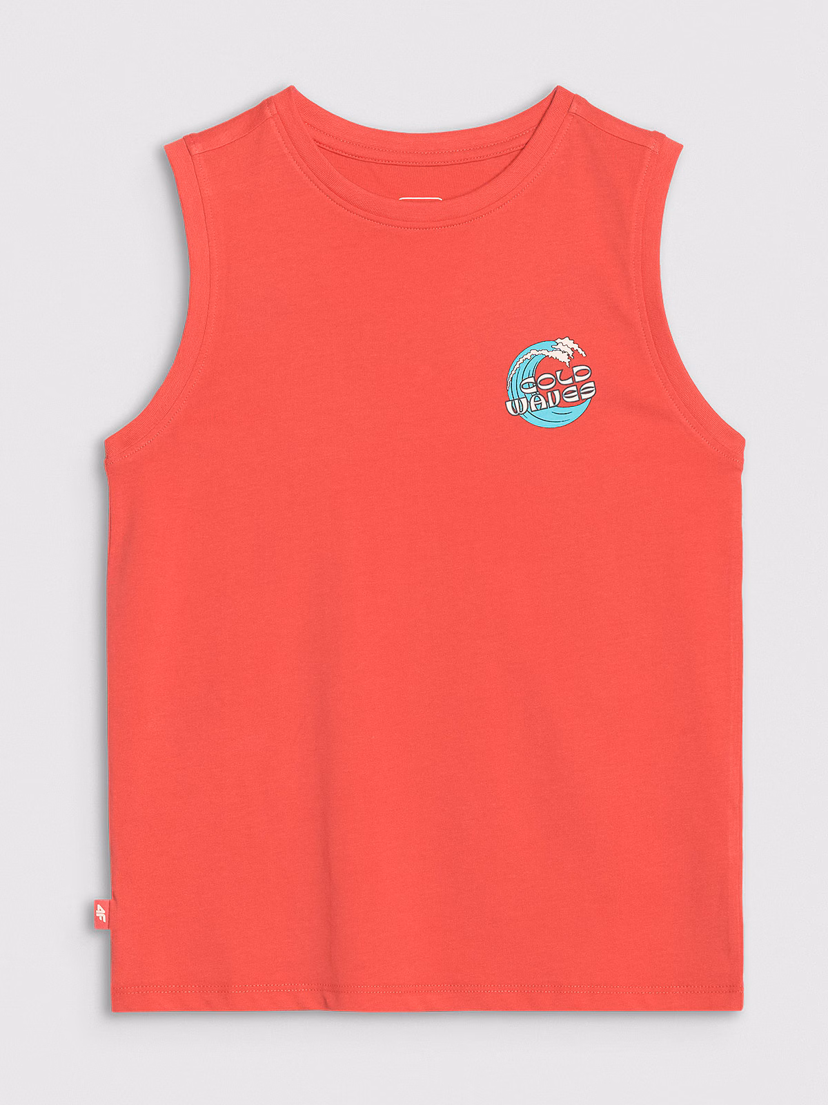 Tank top regular z nadrukiem chłopięcy - turkusowy