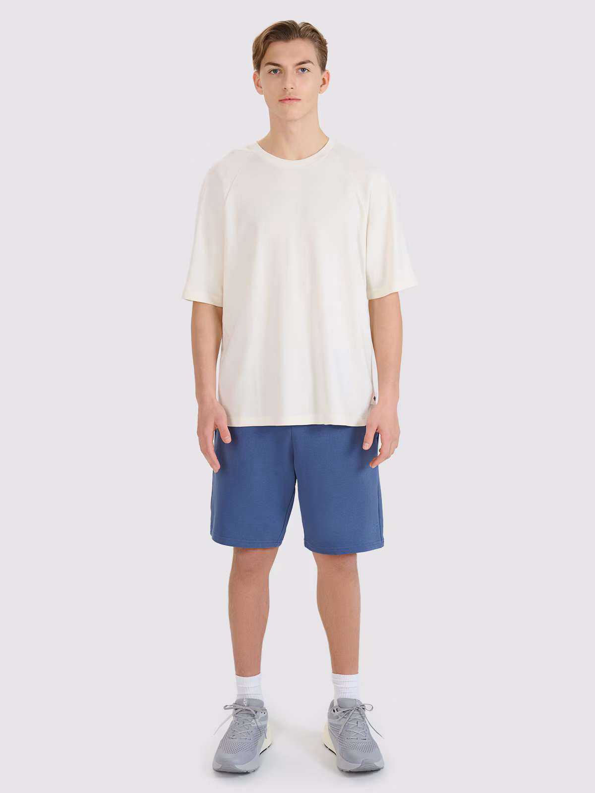 T-shirt oversize z modalem męski - biała