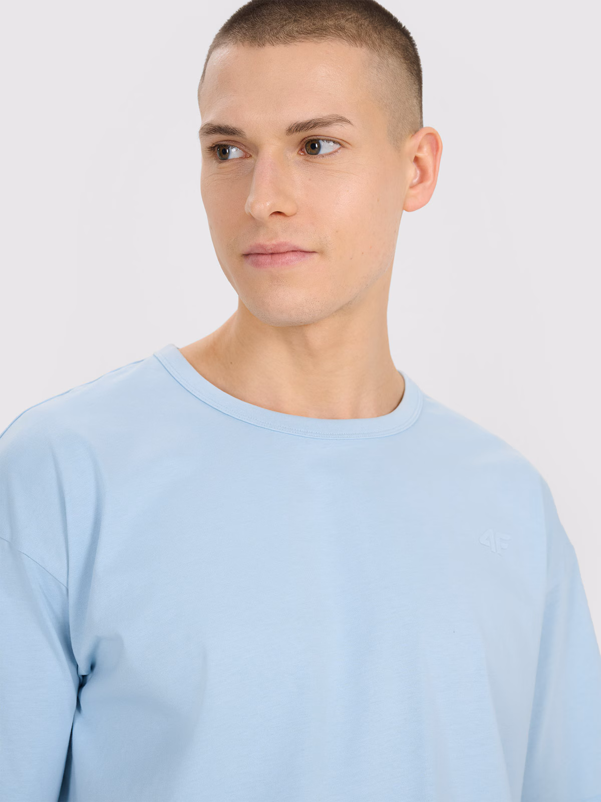 T-shirt oversize gładki męski - czarny