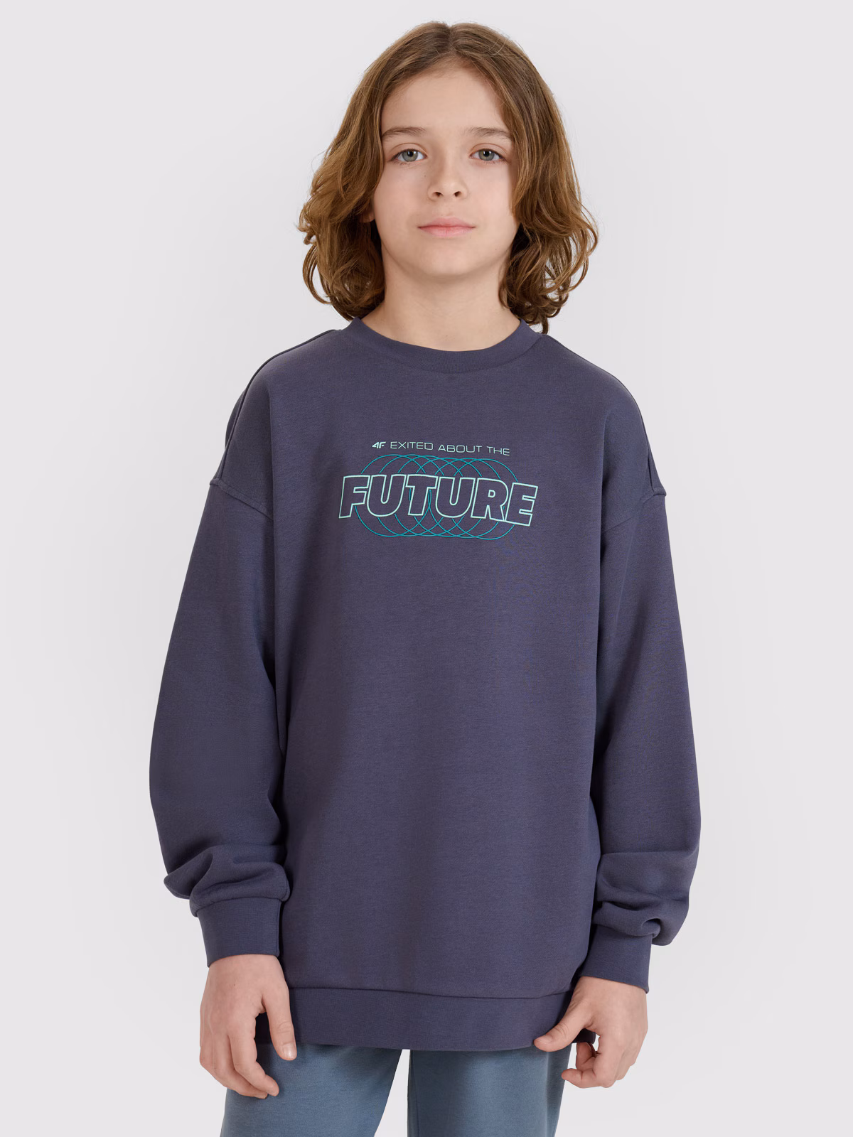 Bluza dresowa nierozpinana bez kaptura chłopięca - czerwona