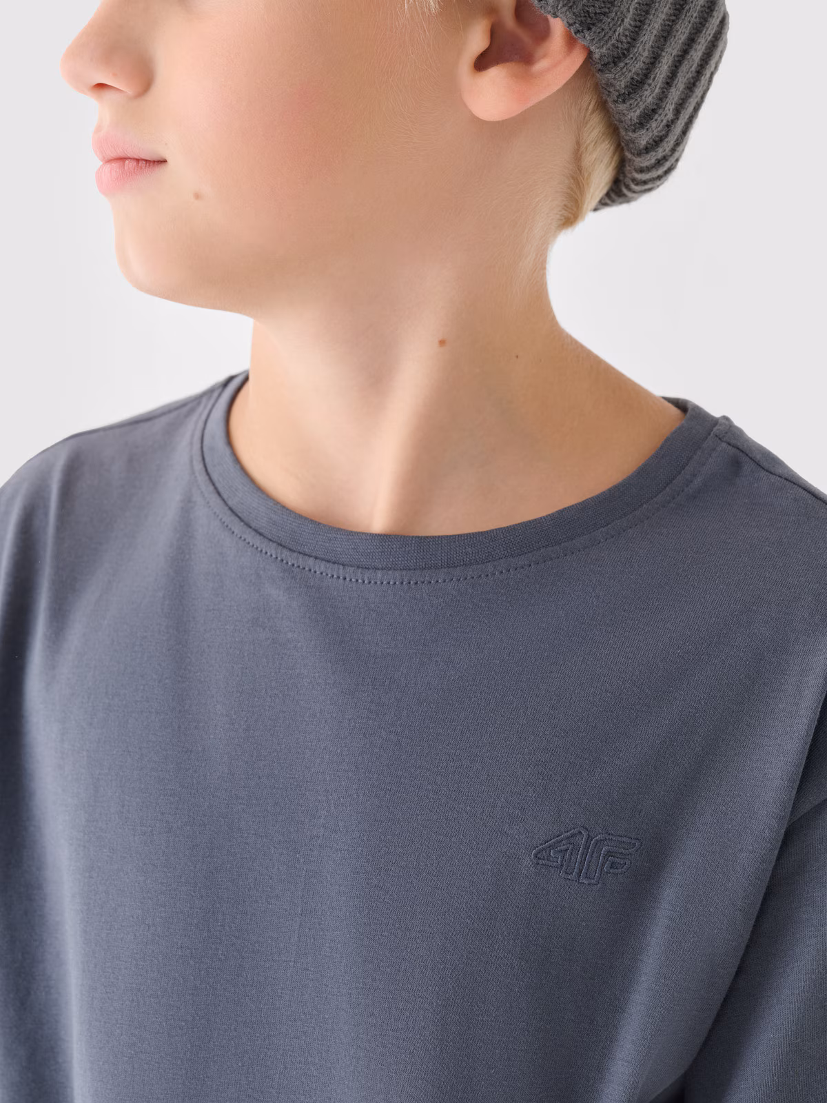 T-shirt gładki chłopięcy - szary