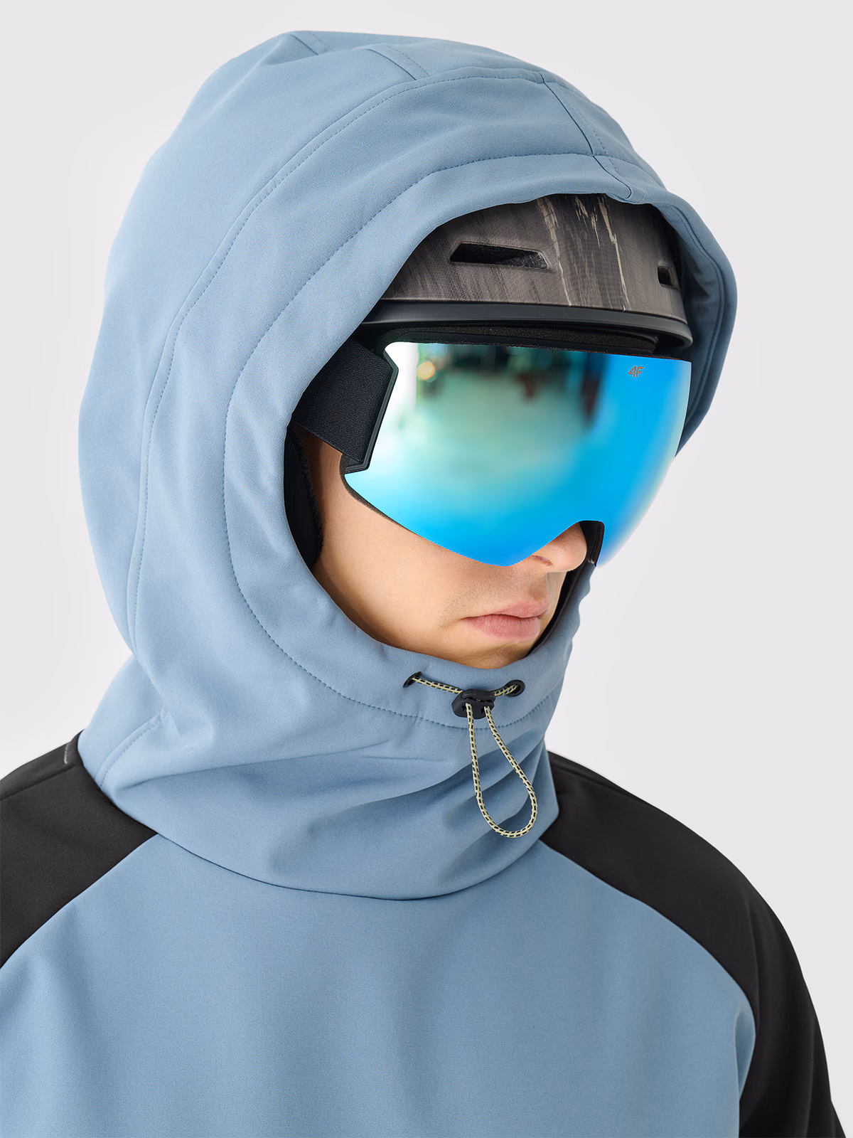 Długa bluza snowboardowa z softshellu membrana 5000 męska - granatowa