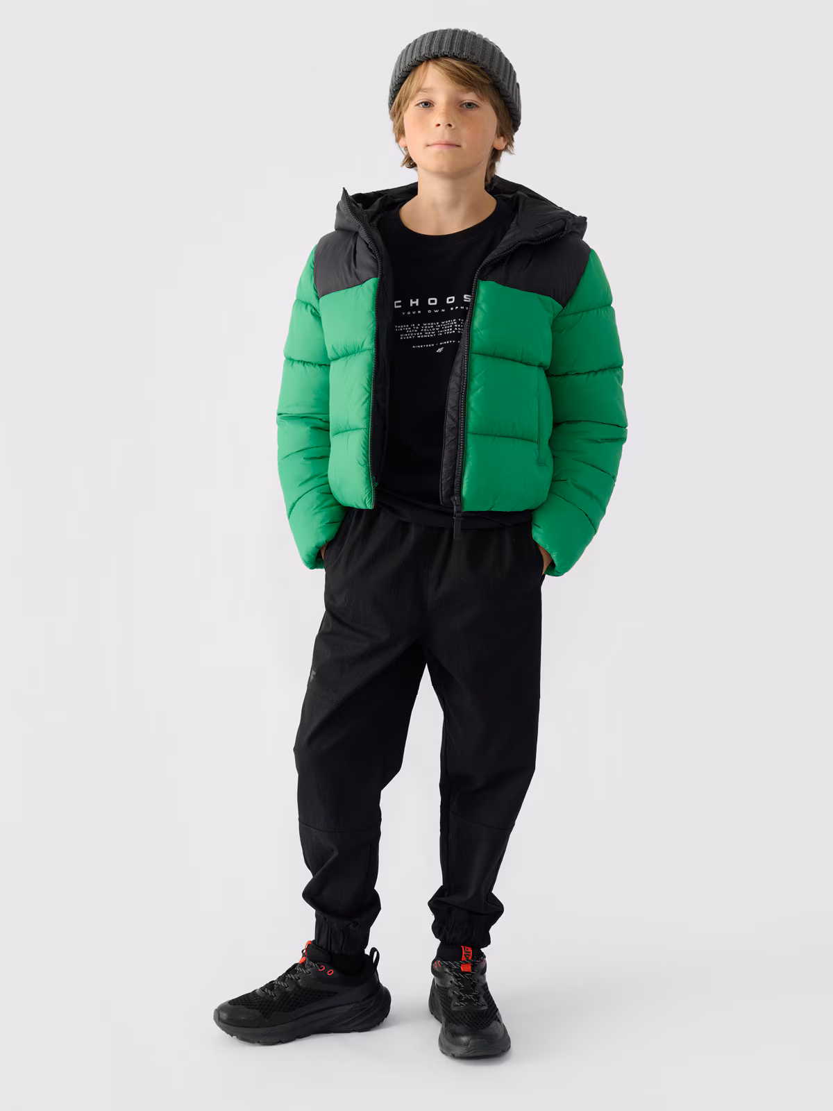 Kurtka puchowa z wypełnieniem syntetycznym chłopięca - żółta