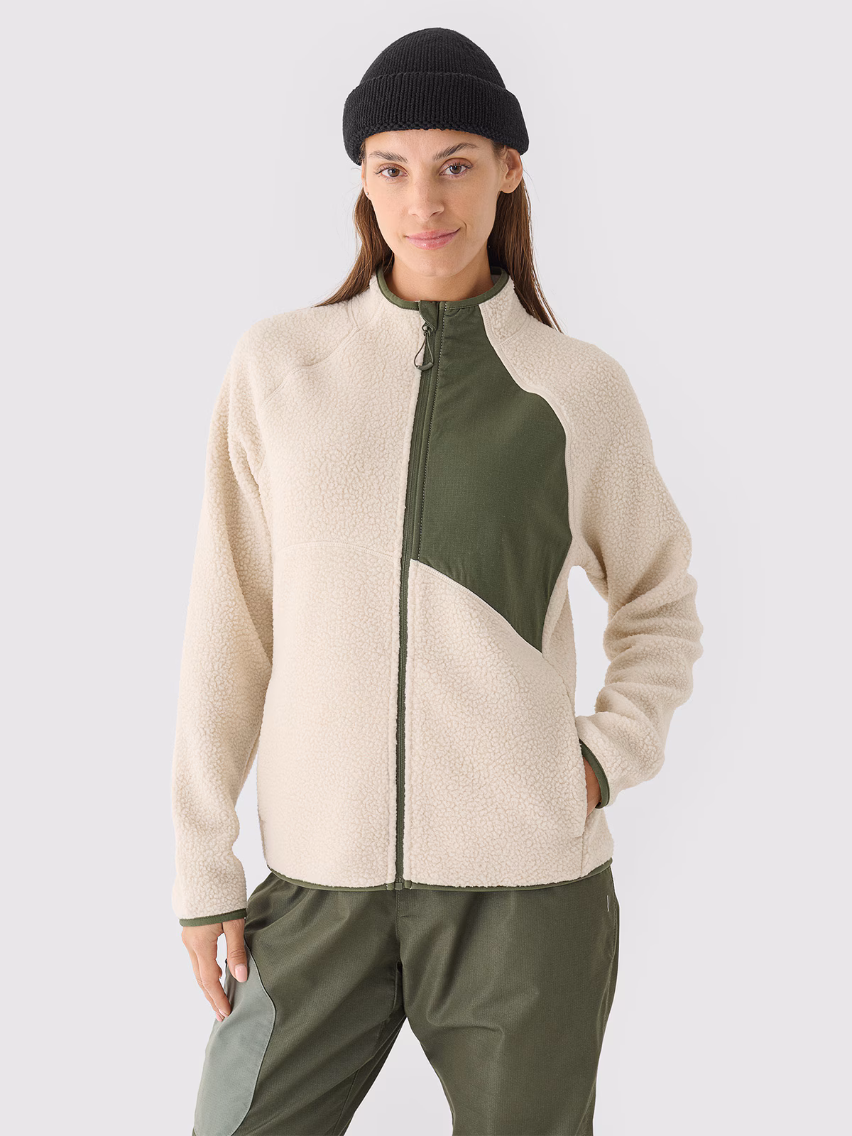 Polar sherpa ze stójką damski - czarny