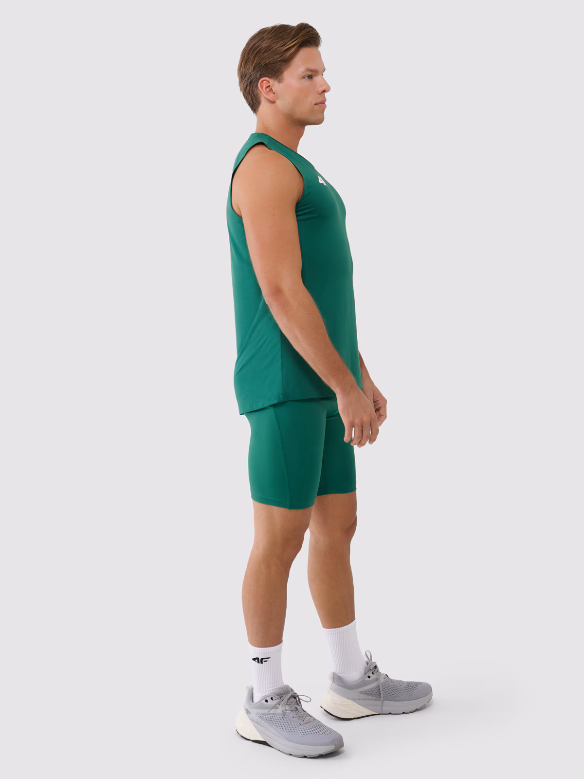 Legginsy krótkie treningowe męskie - żółte