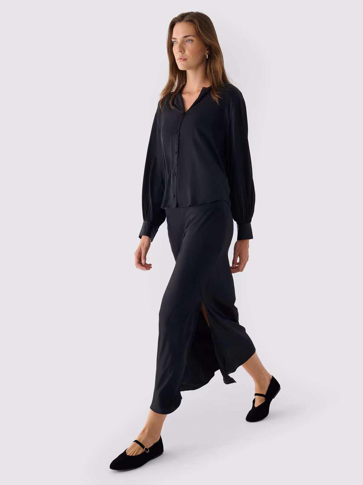 Spódnica maxi z wiskozy damska Outhorn - czarna